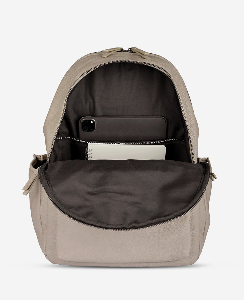 Marley Laptop Backpack – Sleek Pebble PU, 14" Sleeve | KC | Kenneth Cole TAUPE