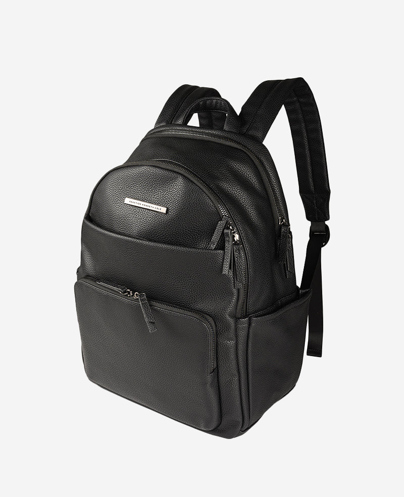 Marley Laptop Backpack – Sleek Pebble PU, 14" Sleeve | KC | Kenneth Cole BLACK
