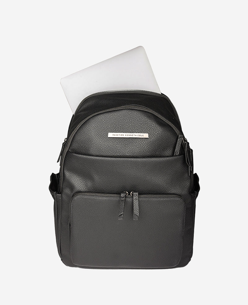 Marley Laptop Backpack – Sleek Pebble PU, 14" Sleeve | KC | Kenneth Cole BLACK