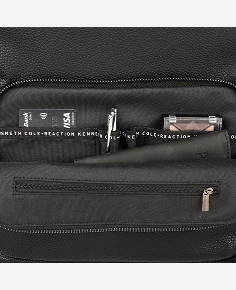 Marley Laptop Backpack – Sleek Pebble PU, 14" Sleeve | KC | Kenneth Cole BLACK