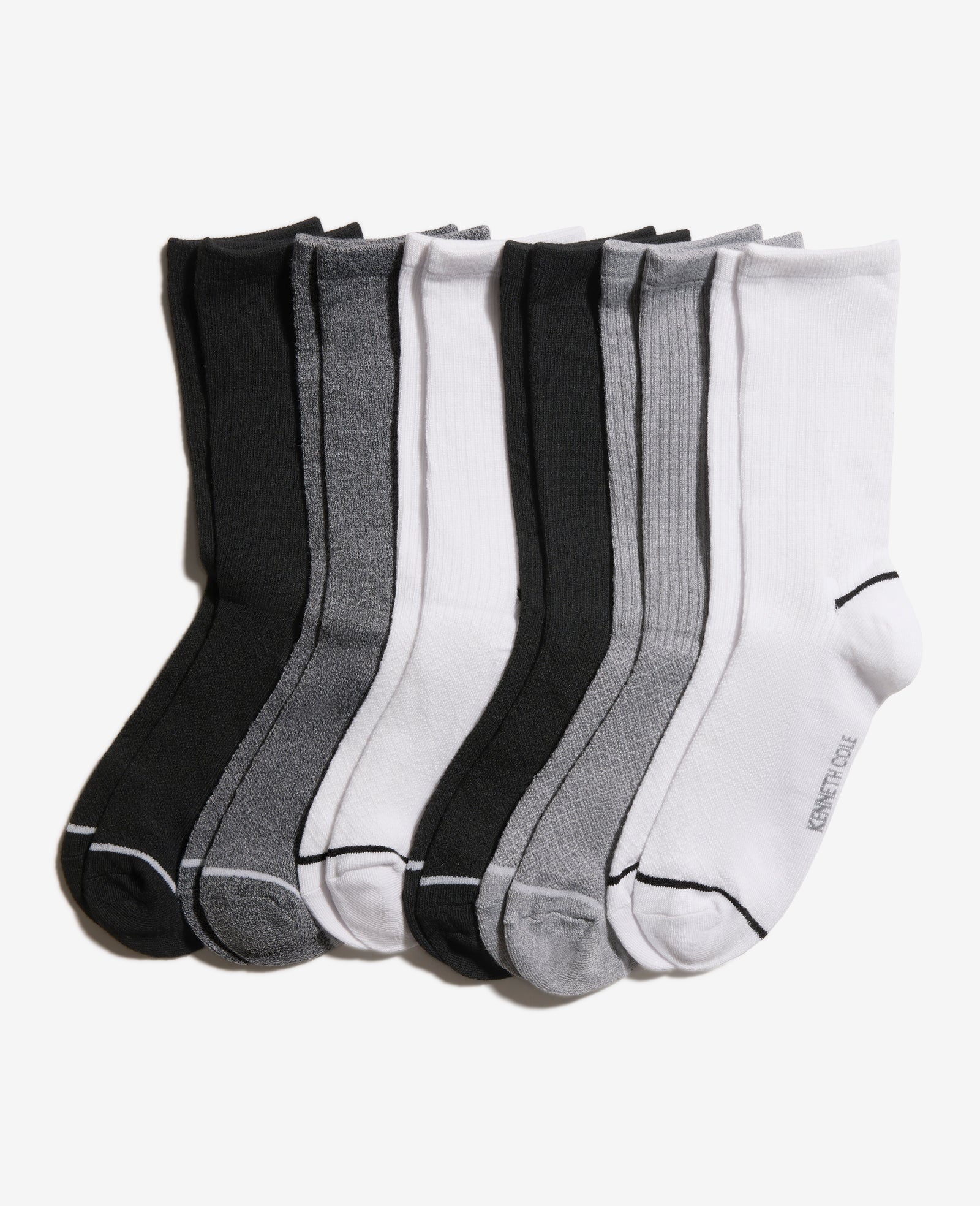 Diamond Texture Crew Socks 6-Pack – White | Kenneth Cole | Kenneth Cole WHITE