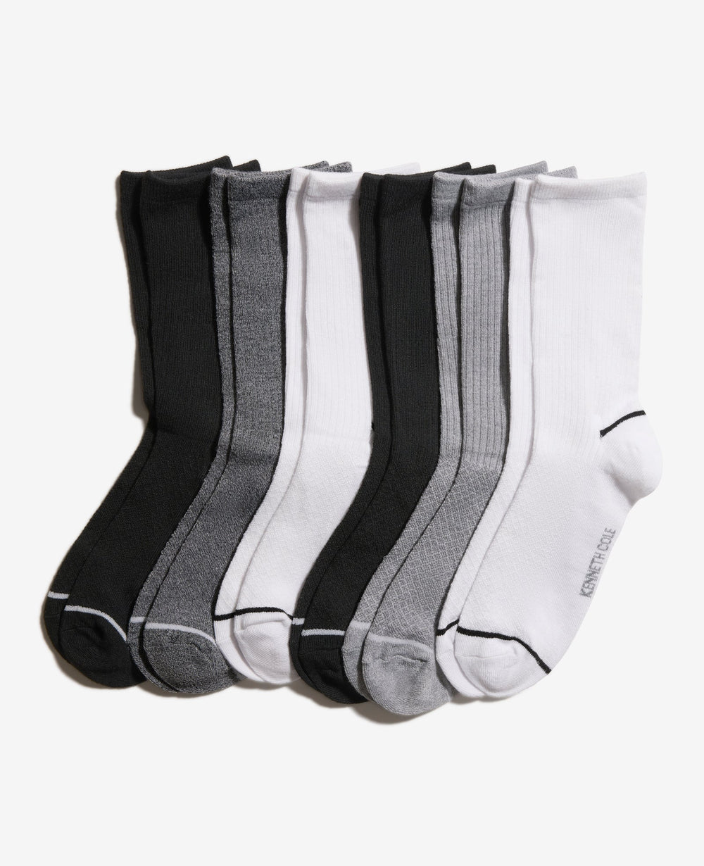 Diamond Texture Crew Socks 6-Pack – White | Kenneth Cole | Kenneth Cole WHITE