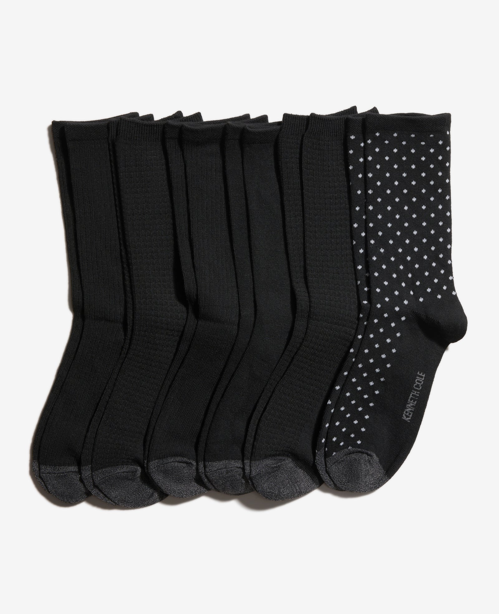Shop Tiny Dot Crew Socks 6-Pack Black | Kenneth Cole | Kenneth Cole BLACK