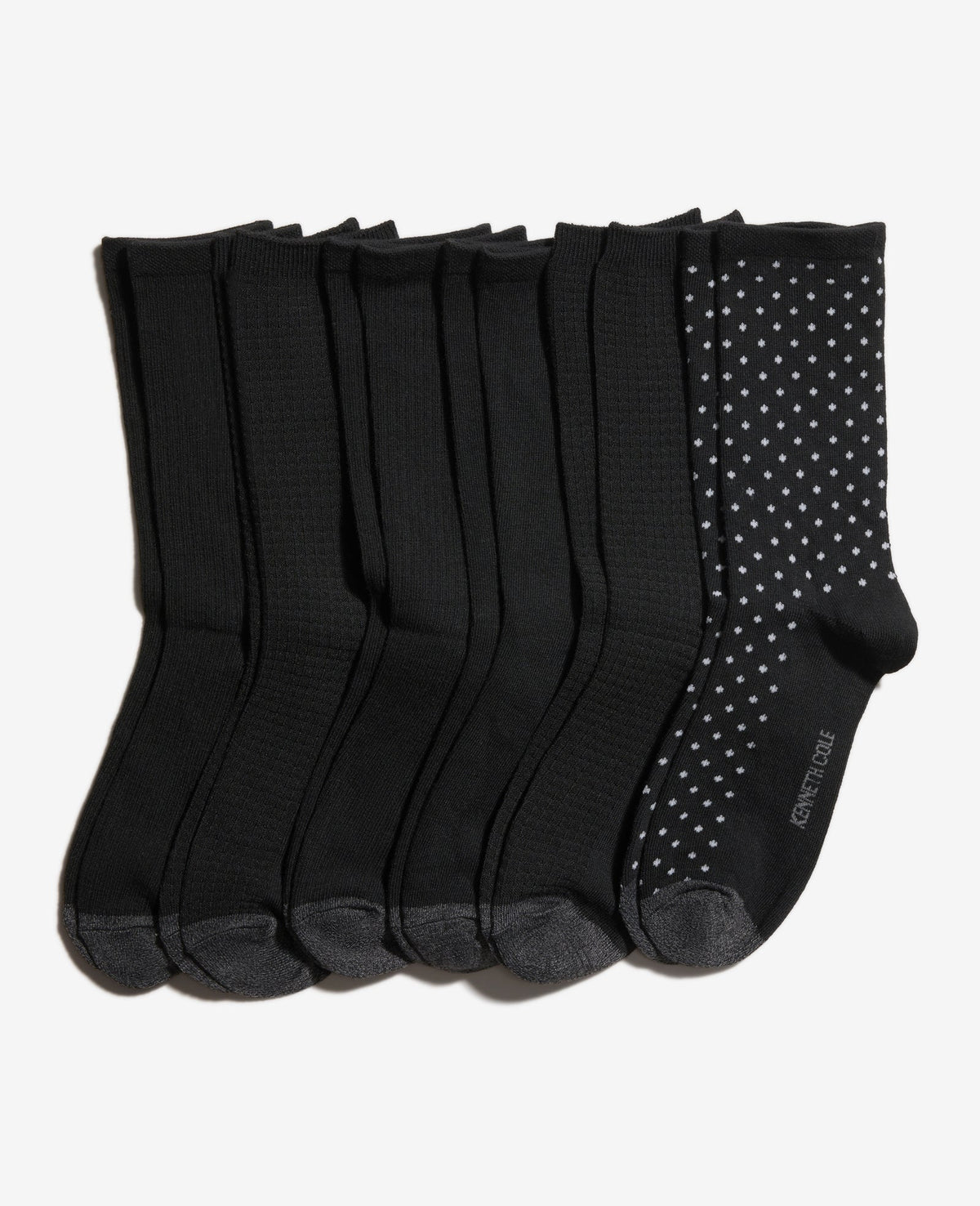 Shop Tiny Dot Crew Socks 6-Pack Black | Kenneth Cole | Kenneth Cole BLACK