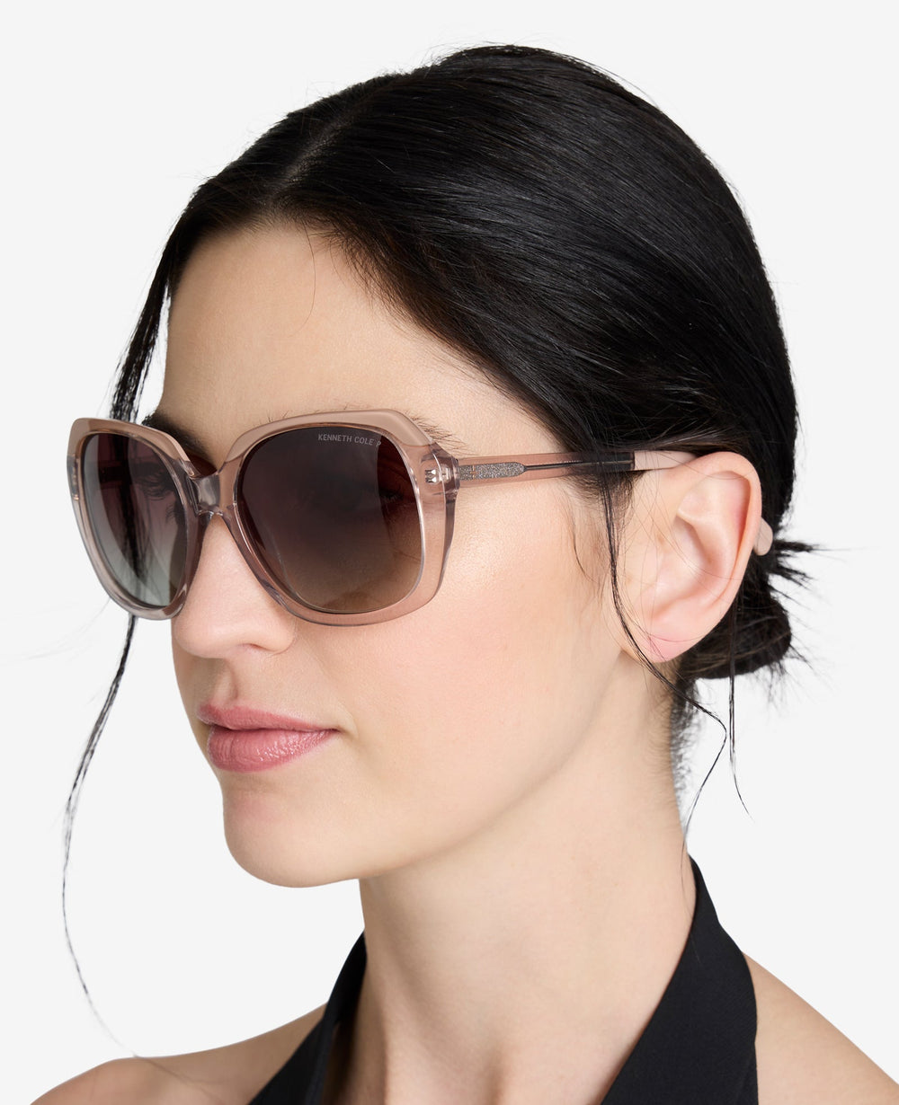 Round Acetate Sunglasses – Pink Polarized | Kenneth Cole | Kenneth Cole PINK