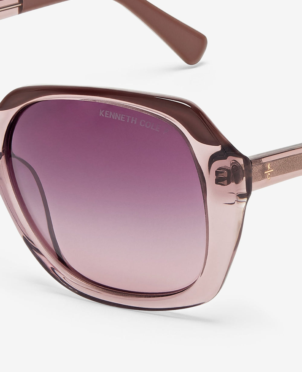Womens Round Acetate Sunglasses with Polarized Lenses | KC | Kenneth Cole VIOLET