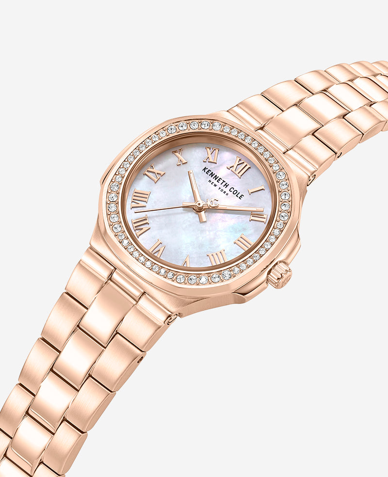 Classic Crystal Lined Outer Dial Rose Gold Bracelet Watch | Kenneth Cole ROSE GOLD