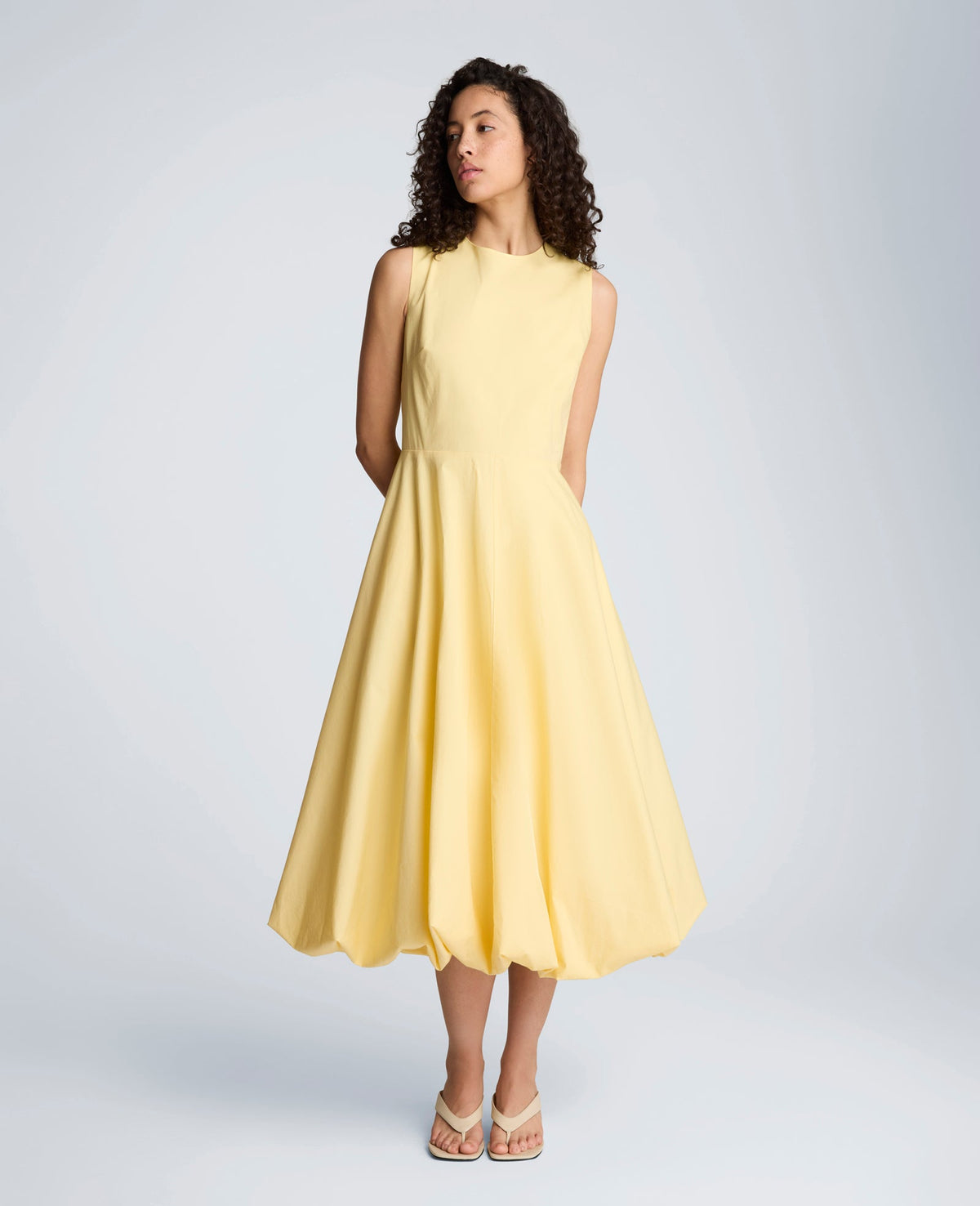 Bubble Hem Midi Dress | Kenneth Cole PASTEL YELLOW