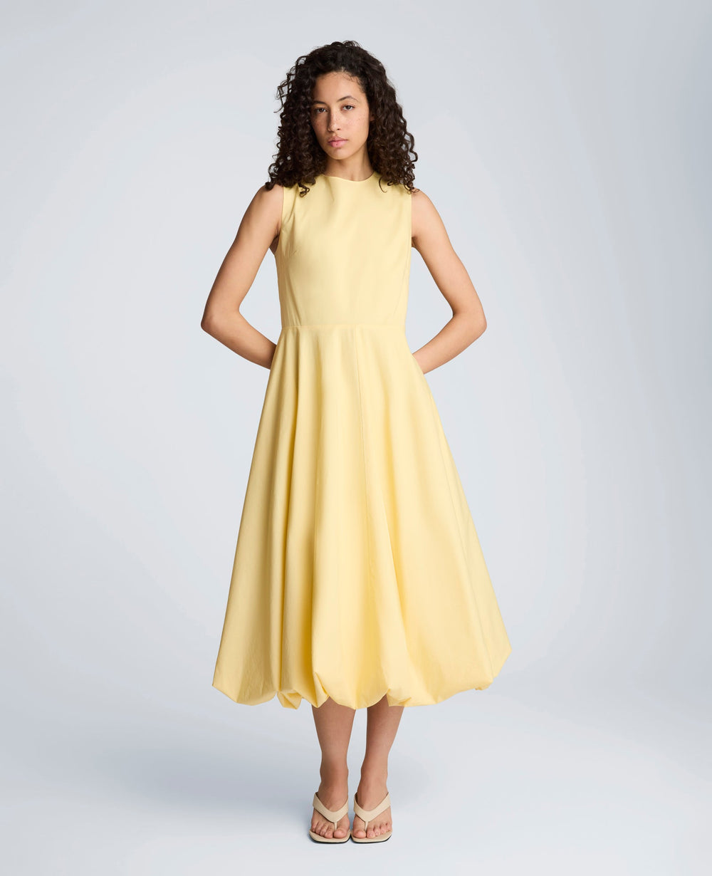 Bubble Hem Midi Dress | Kenneth Cole PASTEL YELLOW