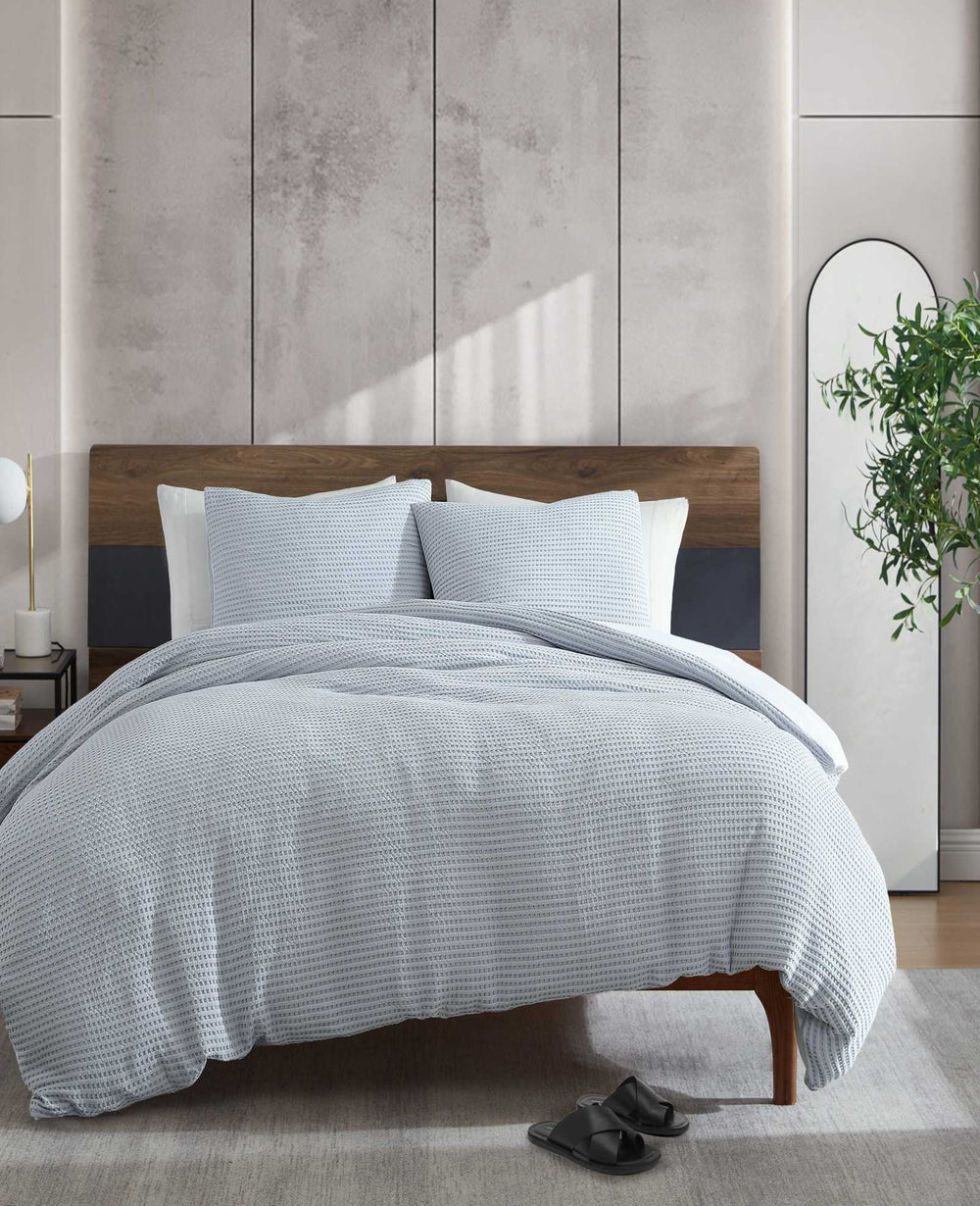 Solid Waffle Comforter Set | Kenneth Cole BLUE