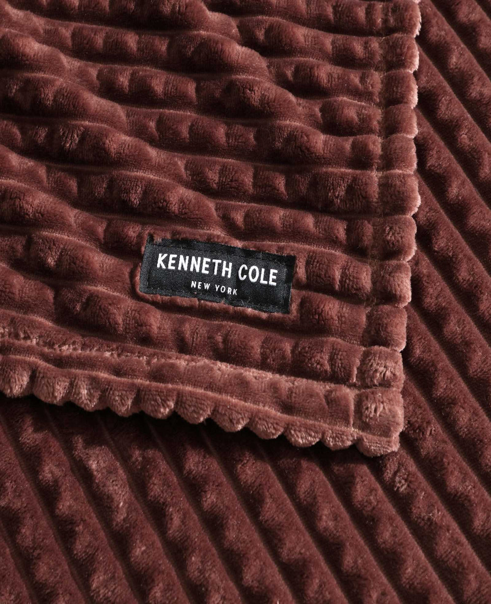 Textured Solid Throw Blanket | Kenneth Cole RED