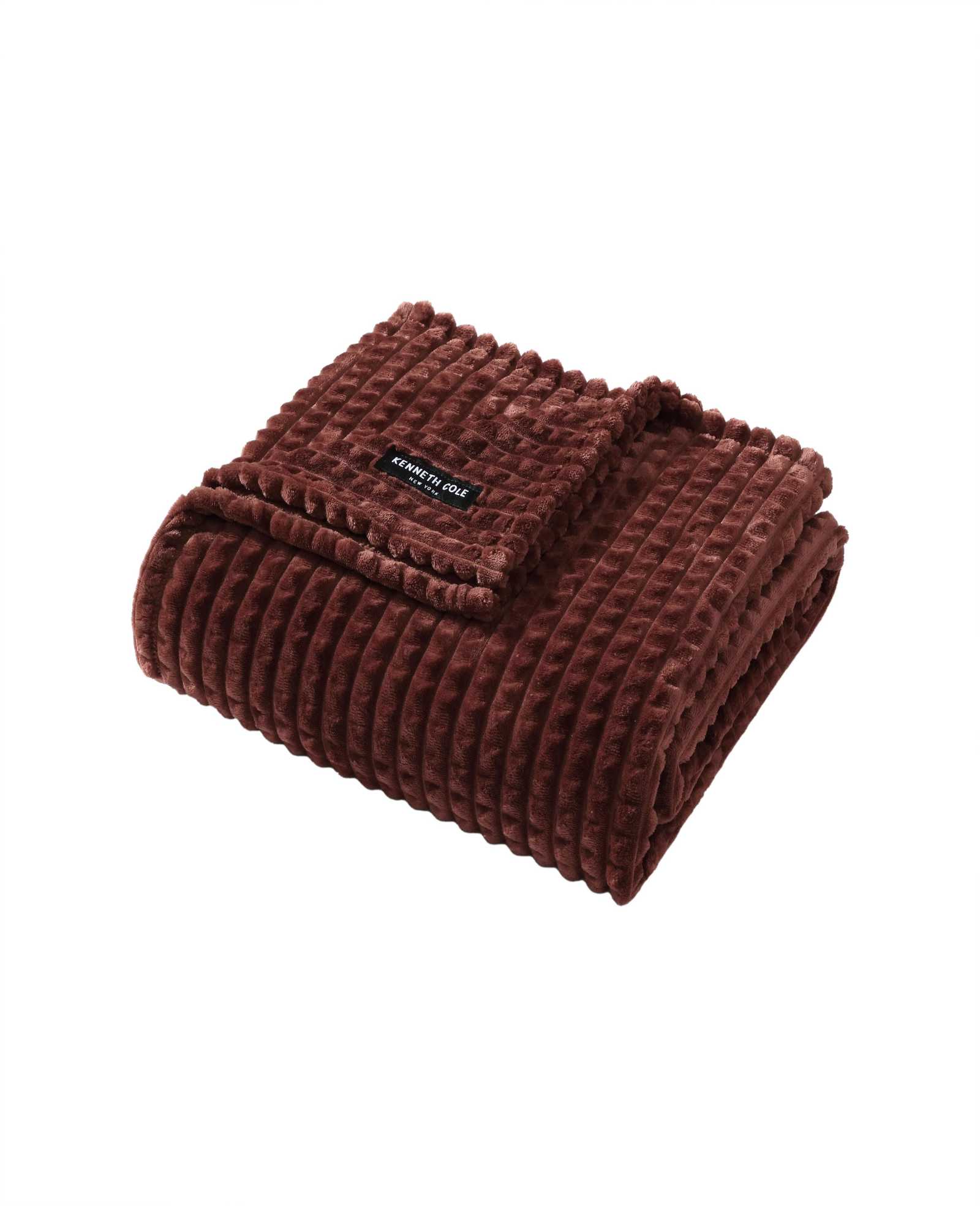 Textured Solid Throw Blanket | Kenneth Cole RED