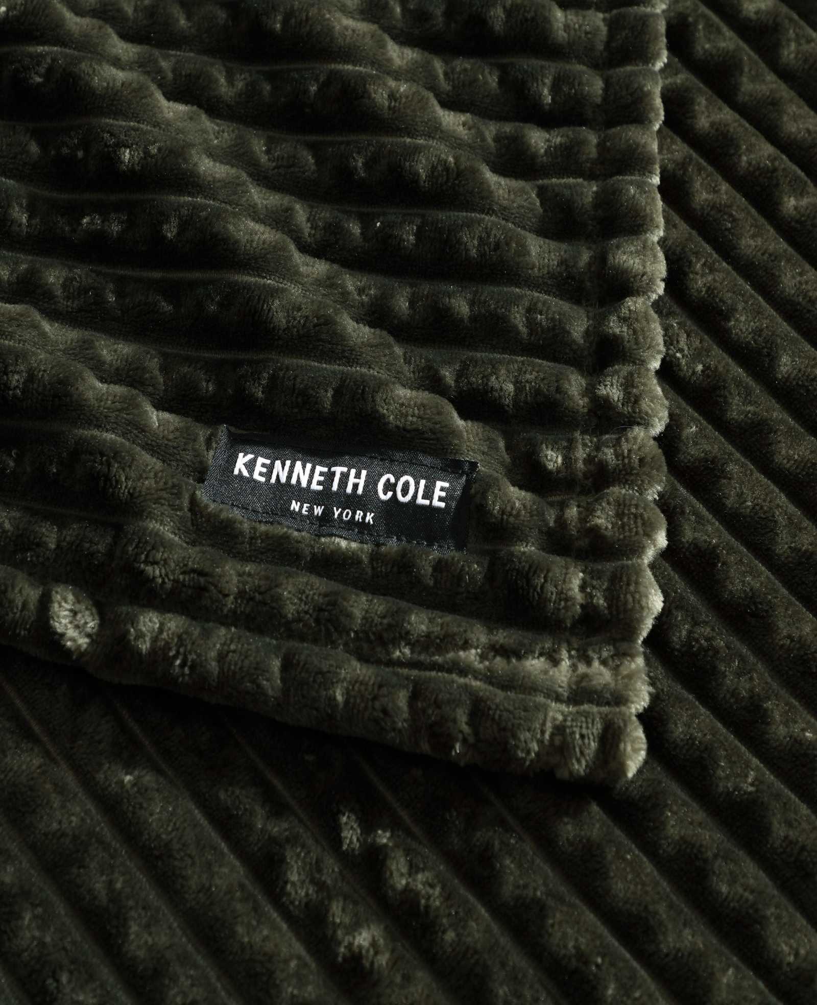 Textured Solid Throw Blanket | Kenneth Cole GREEN