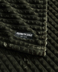 Textured Solid Throw Blanket | Kenneth Cole GREEN