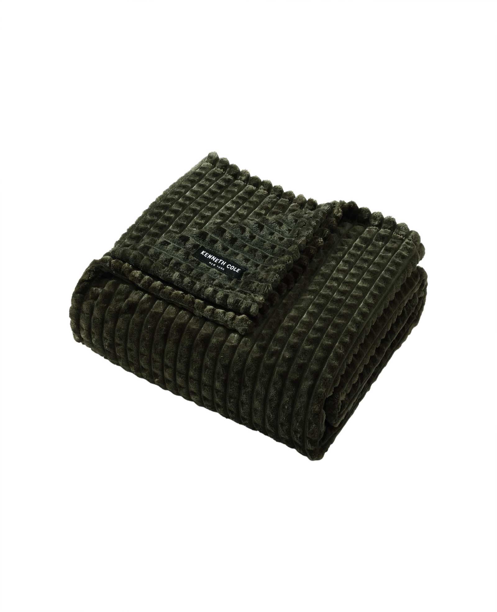 Textured Solid Throw Blanket | Kenneth Cole GREEN