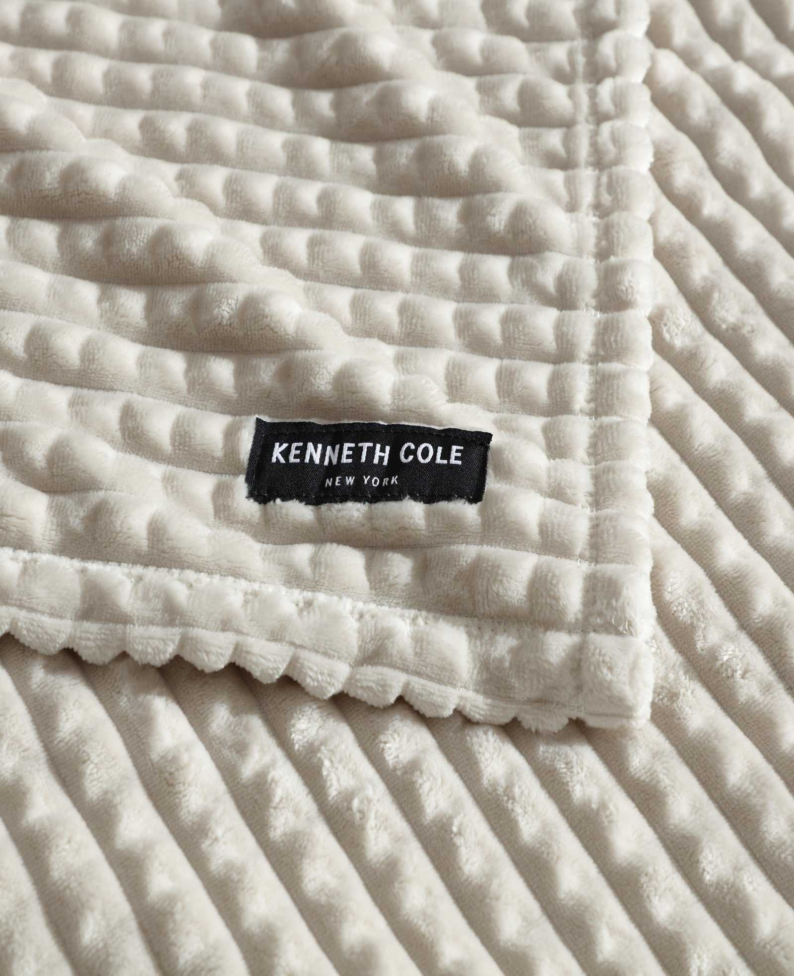 Textured Solid Throw Blanket | Kenneth Cole LINEN
