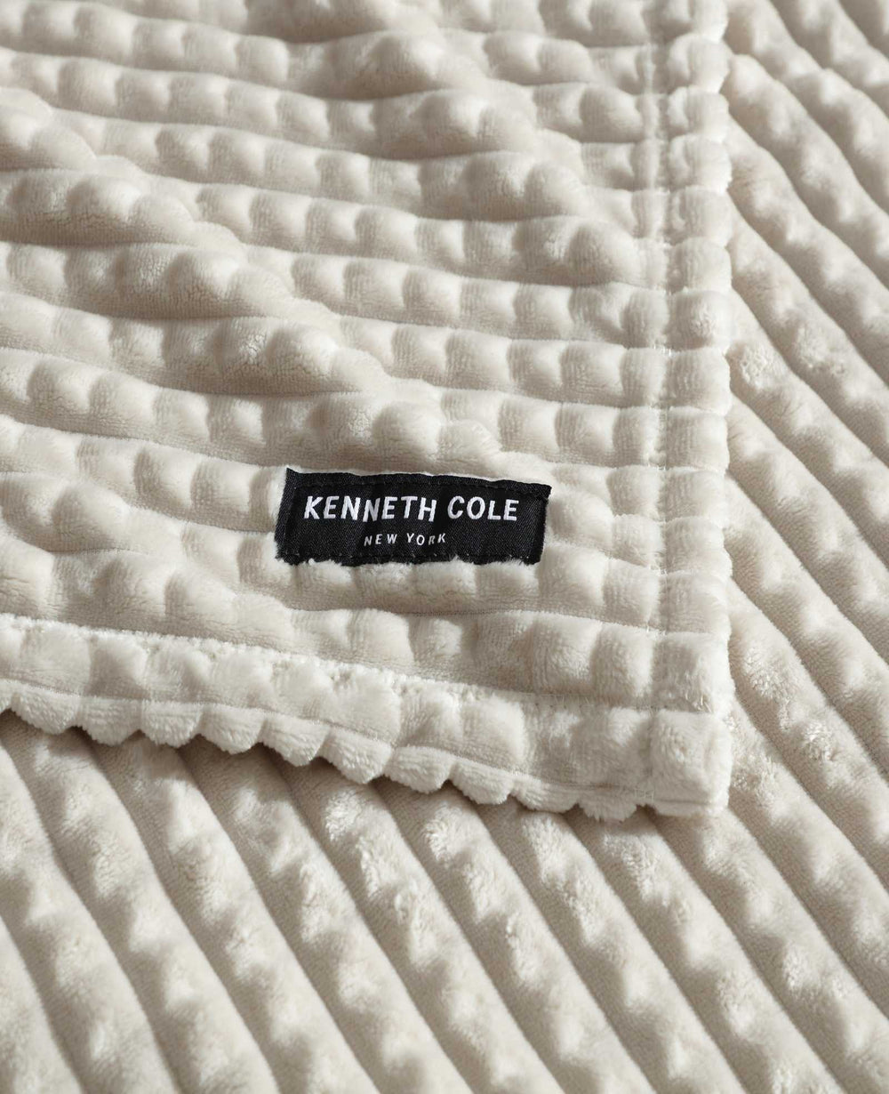 Textured Solid Throw Blanket | Kenneth Cole LINEN