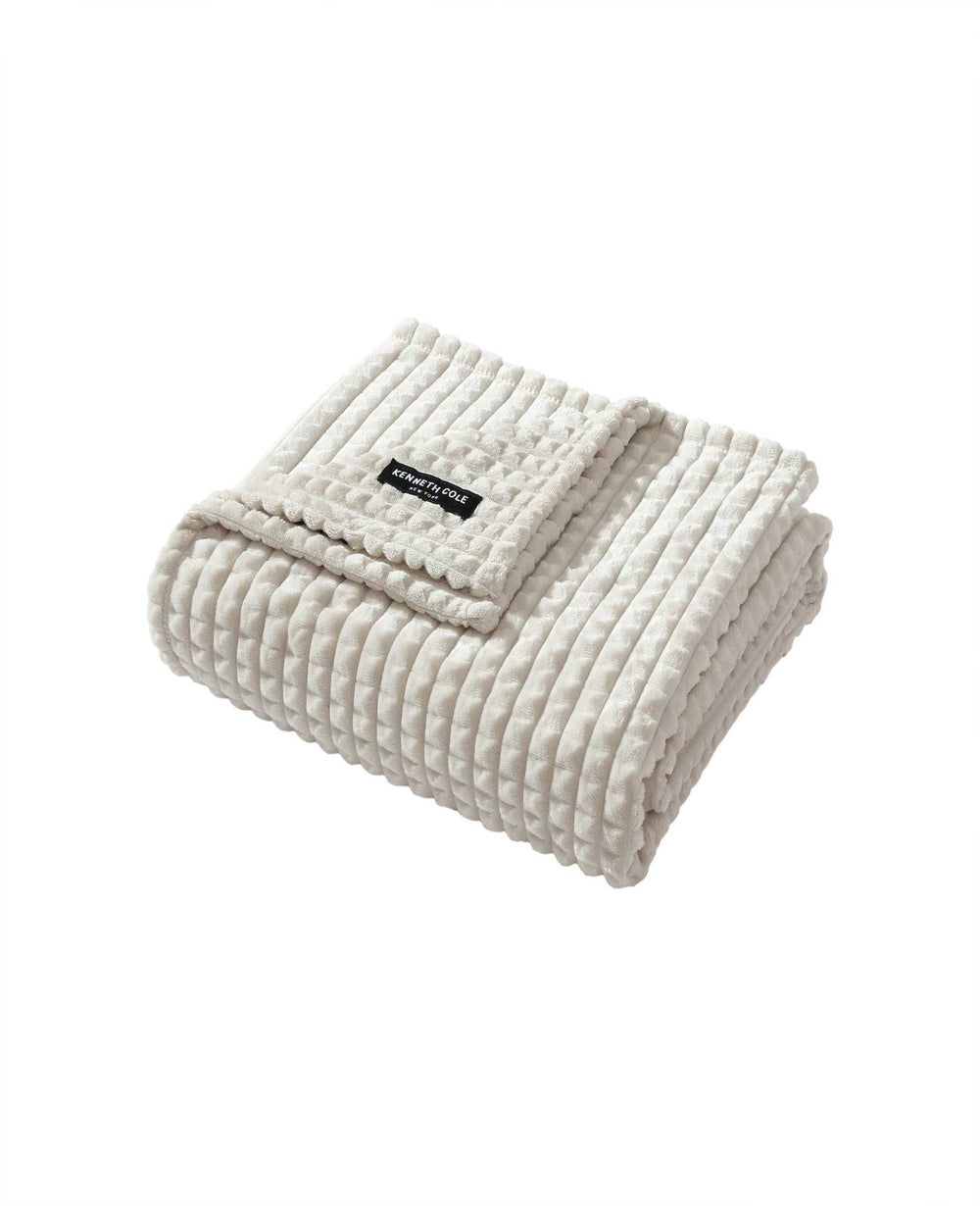 Textured Solid Throw Blanket | Kenneth Cole LINEN