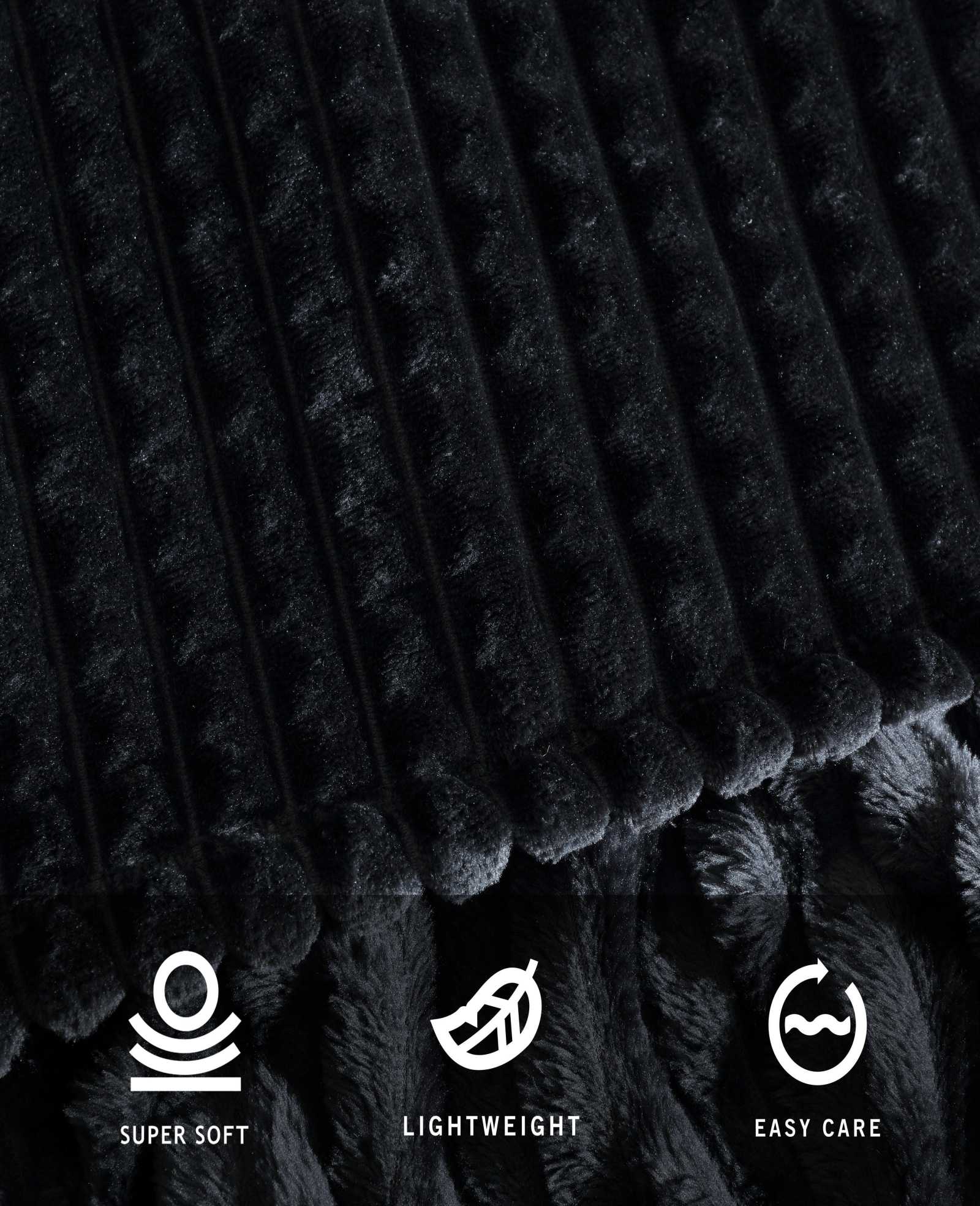 Textured Solid Throw Blanket | Kenneth Cole BLACK