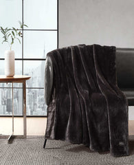 Faux Fur Solid Throw Blanket | Kenneth Cole BROWN