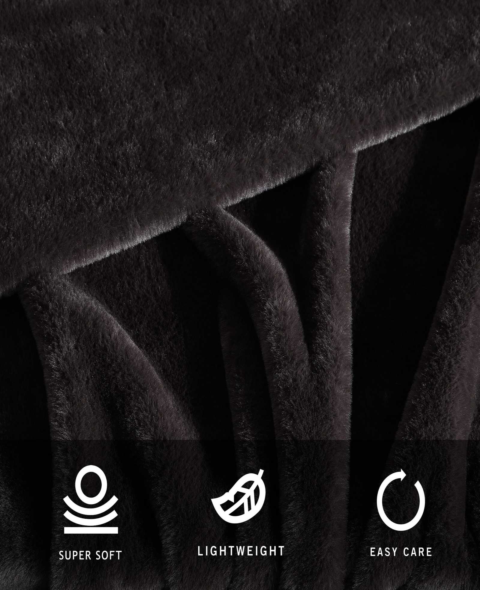Faux Fur Solid Throw Blanket | Kenneth Cole BROWN