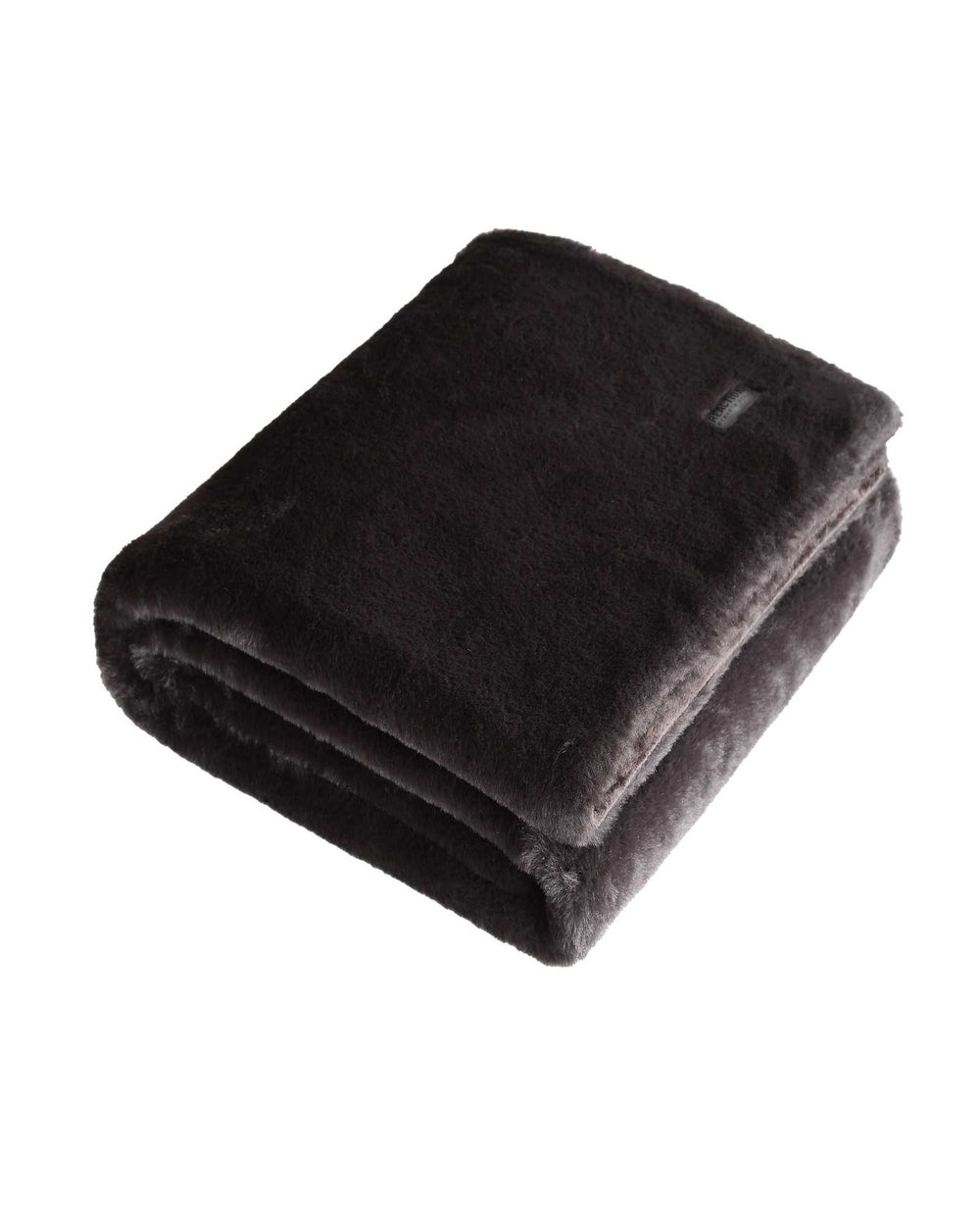 Faux Fur Solid Throw Blanket | Kenneth Cole BROWN