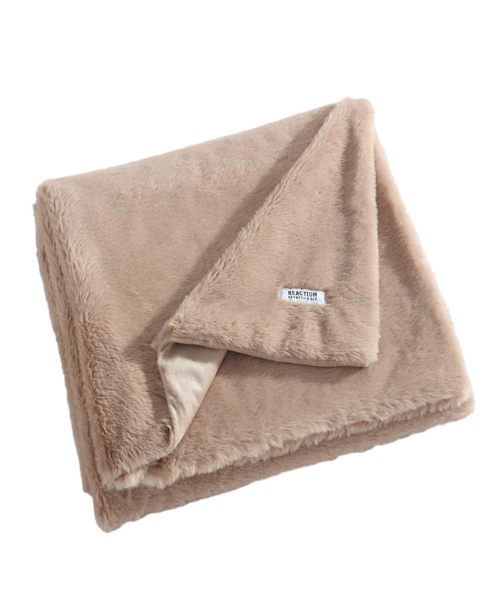 Faux Fur Solid Throw Blanket | Kenneth Cole BEIGE