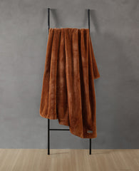 Faux Fur Solid Throw Blanket | Kenneth Cole ORANGE