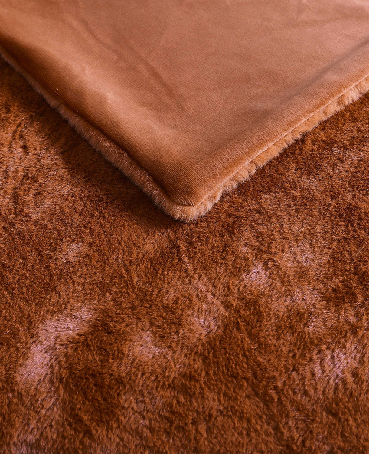 Faux Fur Solid Throw Blanket | Kenneth Cole ORANGE