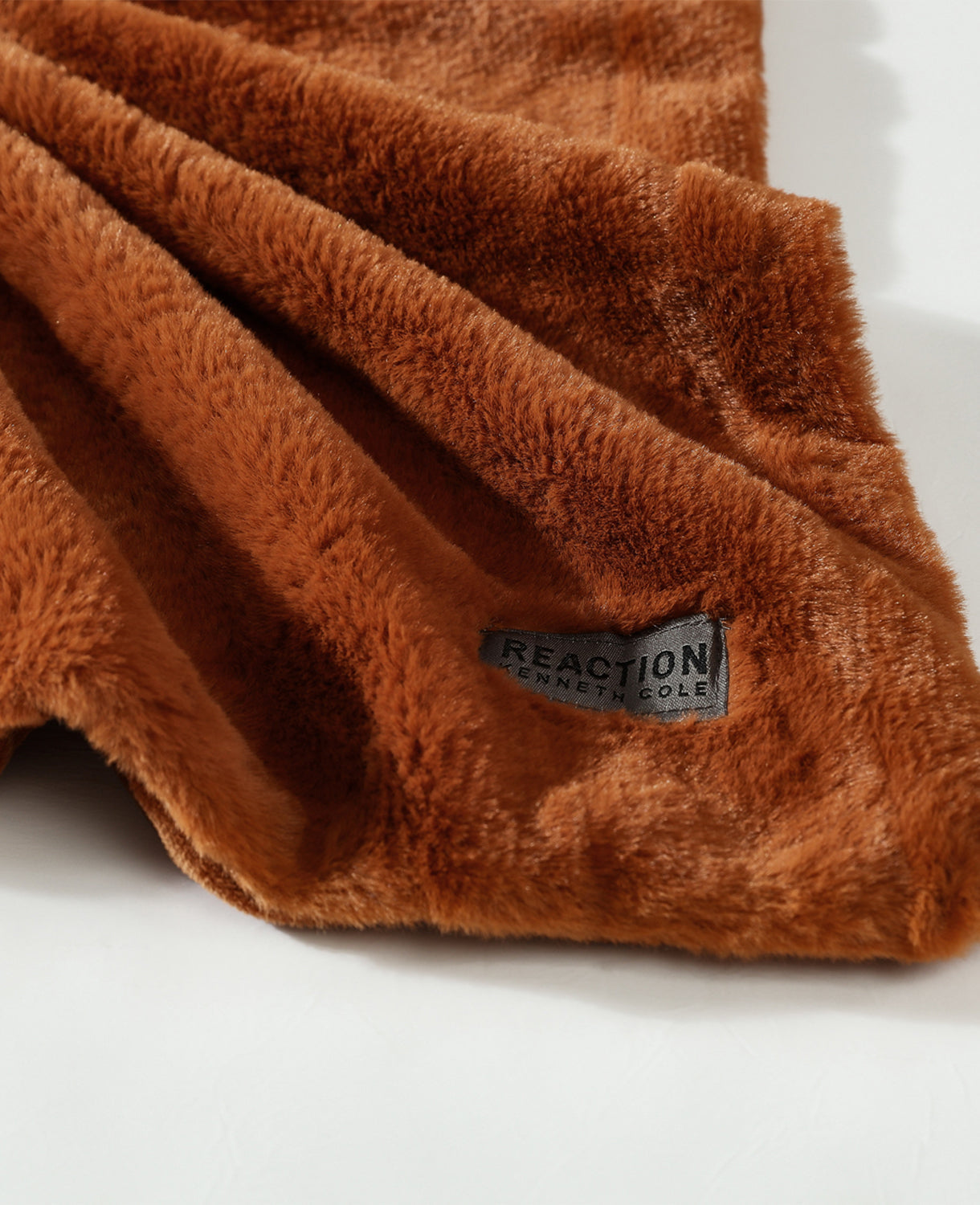 Faux Fur Solid Throw Blanket | Kenneth Cole ORANGE