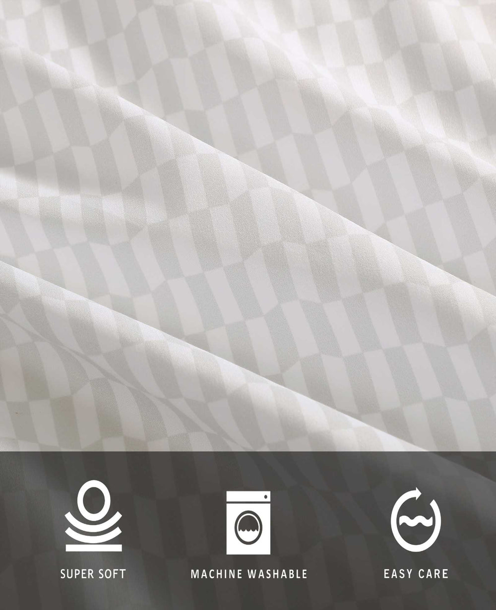 Wavy Checker Sheet Set | Kenneth Cole GREY