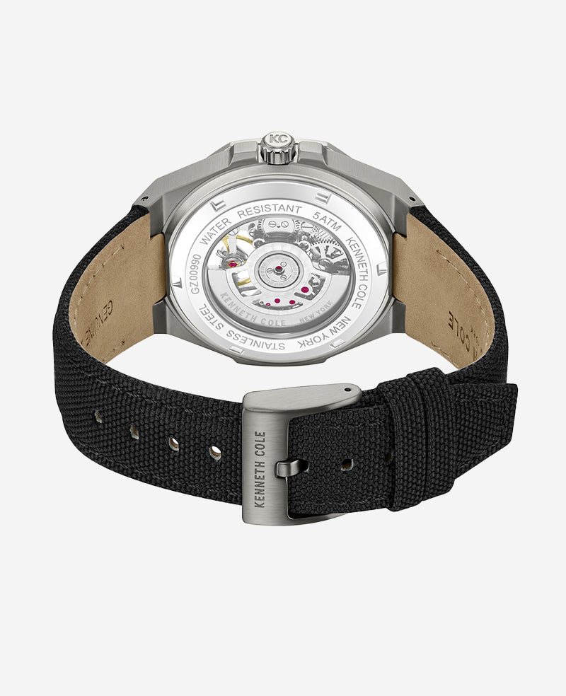 Skeleton Automatic Nylon Strap Watch | Kenneth Cole GUN
