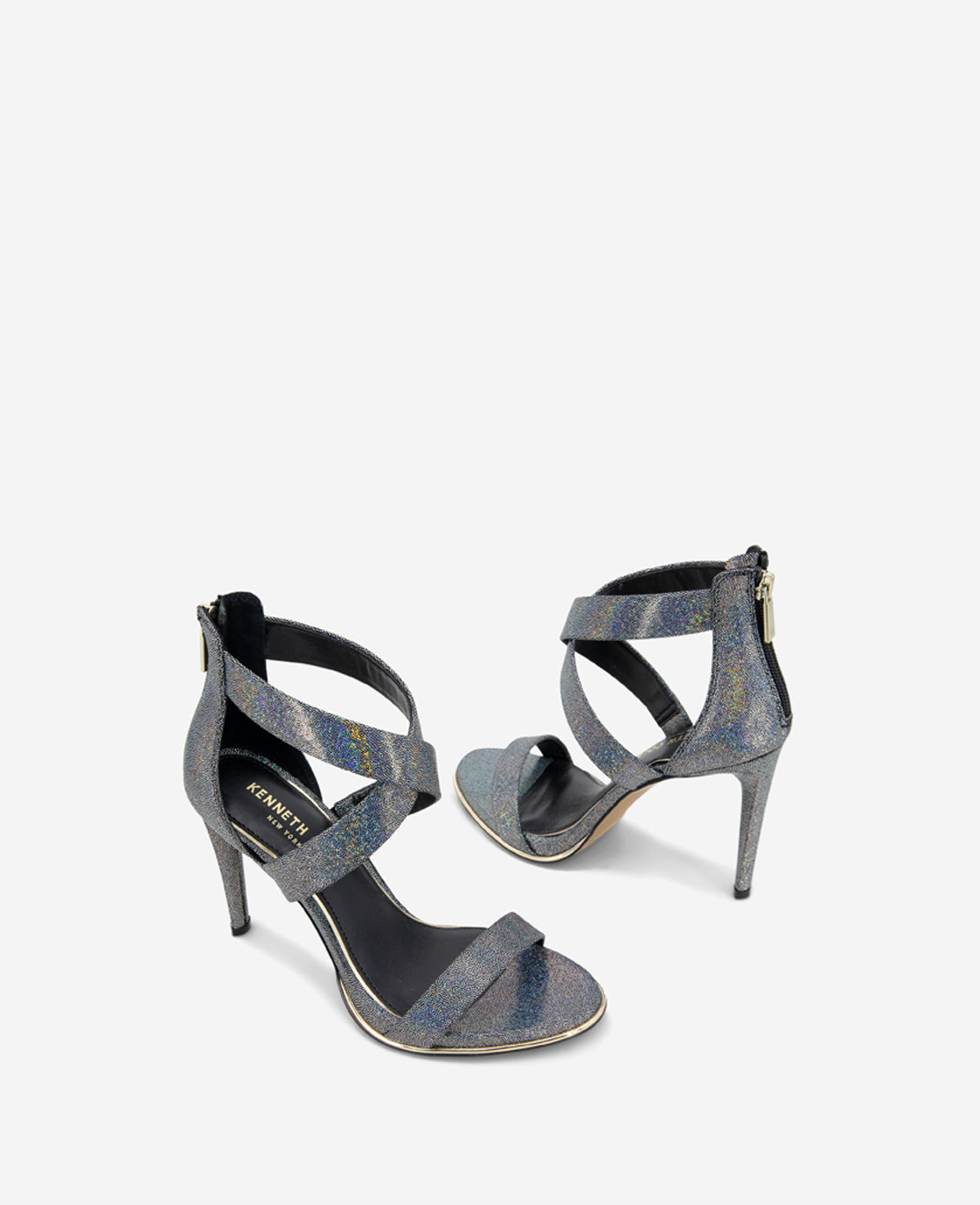 Brooke Cross Strap Heeled Sandal, Black Multi | Kenneth Cole | Kenneth Cole BLACK/MULTI MICRO