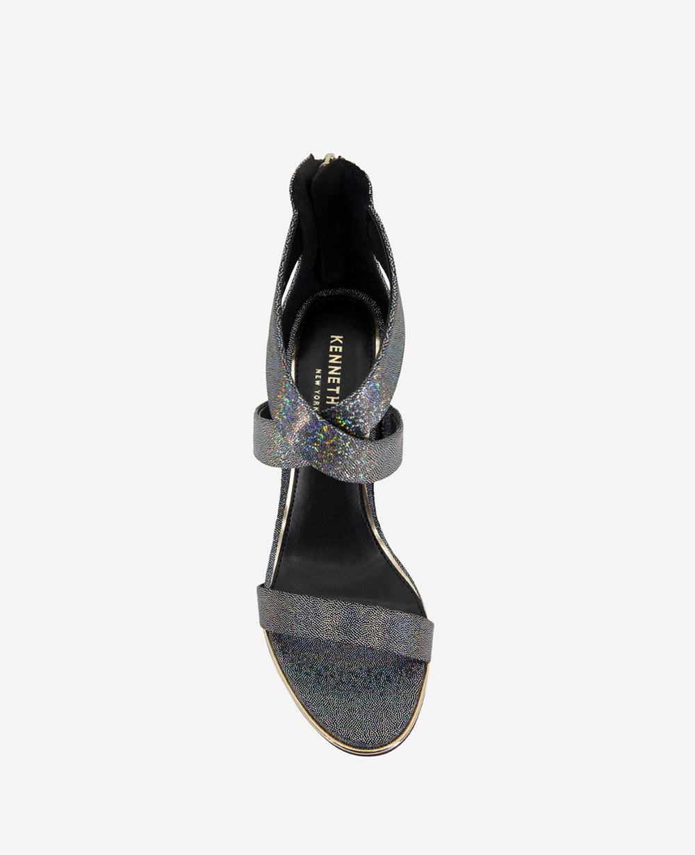 Brooke Cross Strap Heeled Sandal, Black Multi | Kenneth Cole | Kenneth Cole BLACK/MULTI MICRO