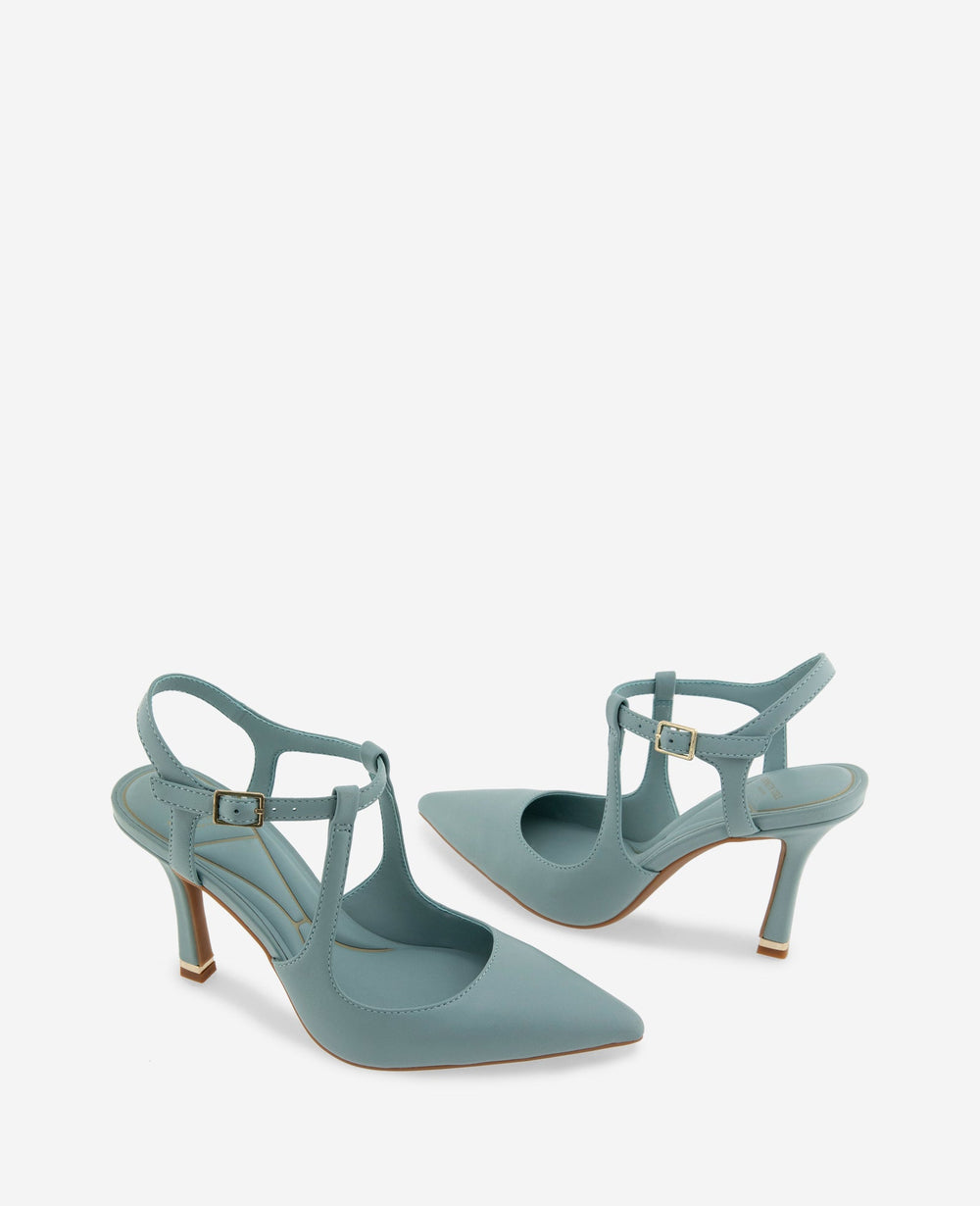 Romi Leather Ankle Slingback Heel | Kenneth Cole ICE BLUE LEATHER