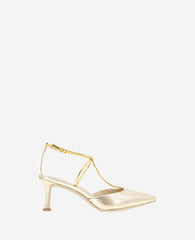 Umi Gold Snake T-Strap Metallic Heel Pump | Kenneth Cole | Kenneth Cole GOLD SNAKE