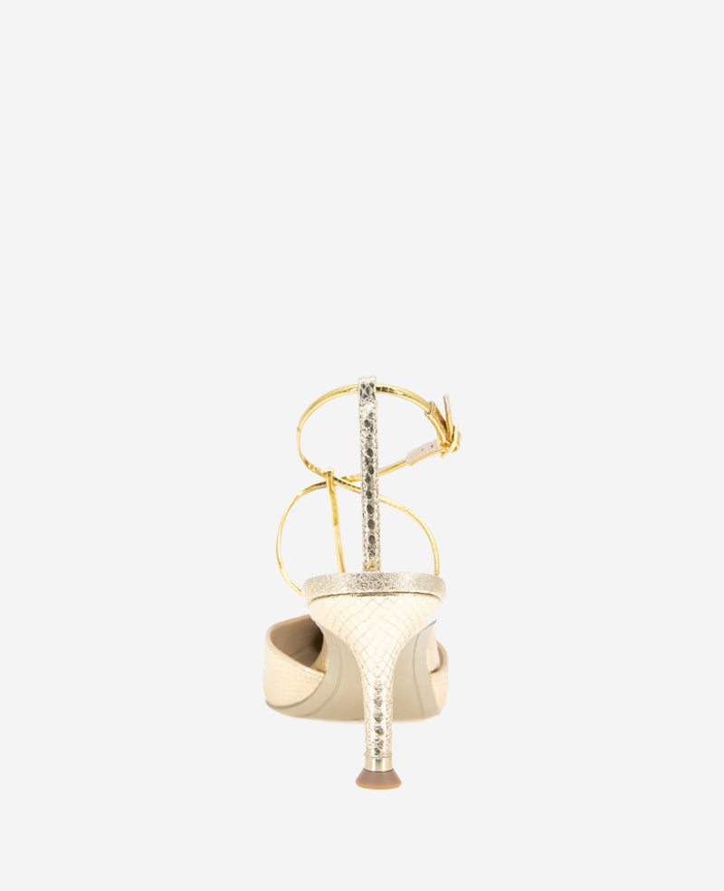Umi Gold Snake T-Strap Metallic Heel Pump | Kenneth Cole | Kenneth Cole GOLD SNAKE