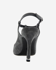 Shop Romi T-Strap Suede Heels, Grey Pointed Pumps | KC | Kenneth Cole CHARCOLE SUEDE