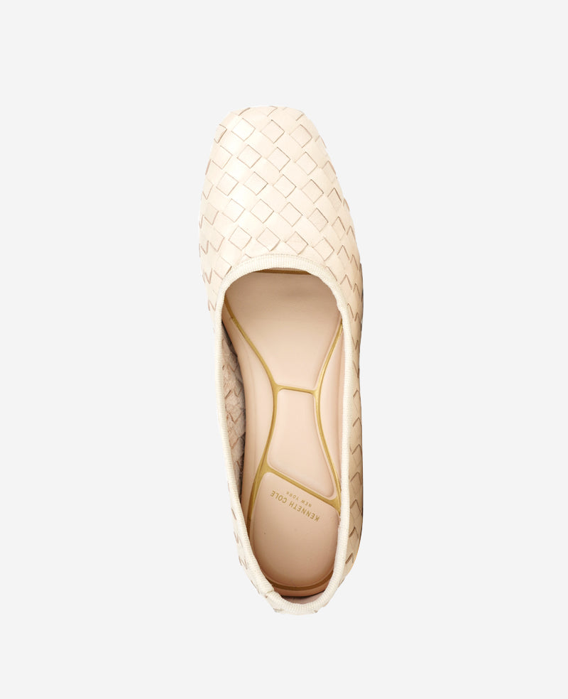 Birdie Ecru Woven Leather Pump – 1.5" Heel for Women | Kenneth Cole ECRU WOVEN LEATHER