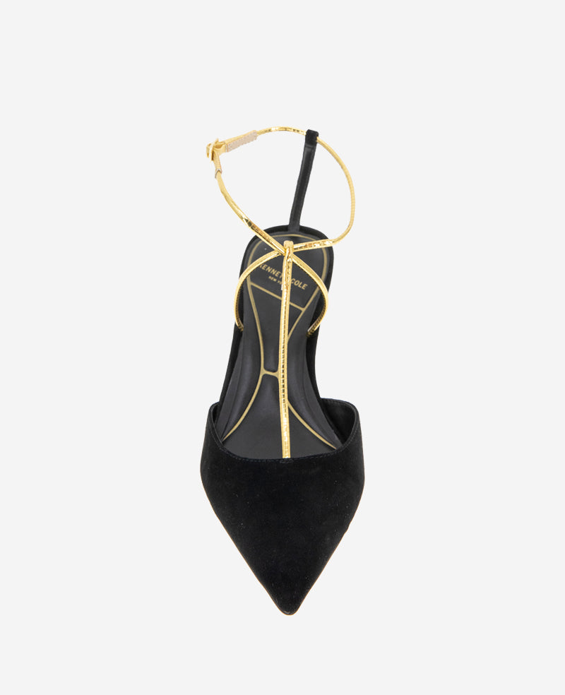 Shop Black Suede T-Strap Heel – Umi Pump | Kenneth Cole | Kenneth Cole BLACK SUEDE