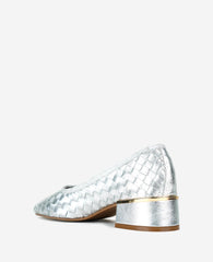 Birdie Silver Woven Metallic Leather Pump | Kenneth Cole | Kenneth Cole SILVER WOVEN LEATHER