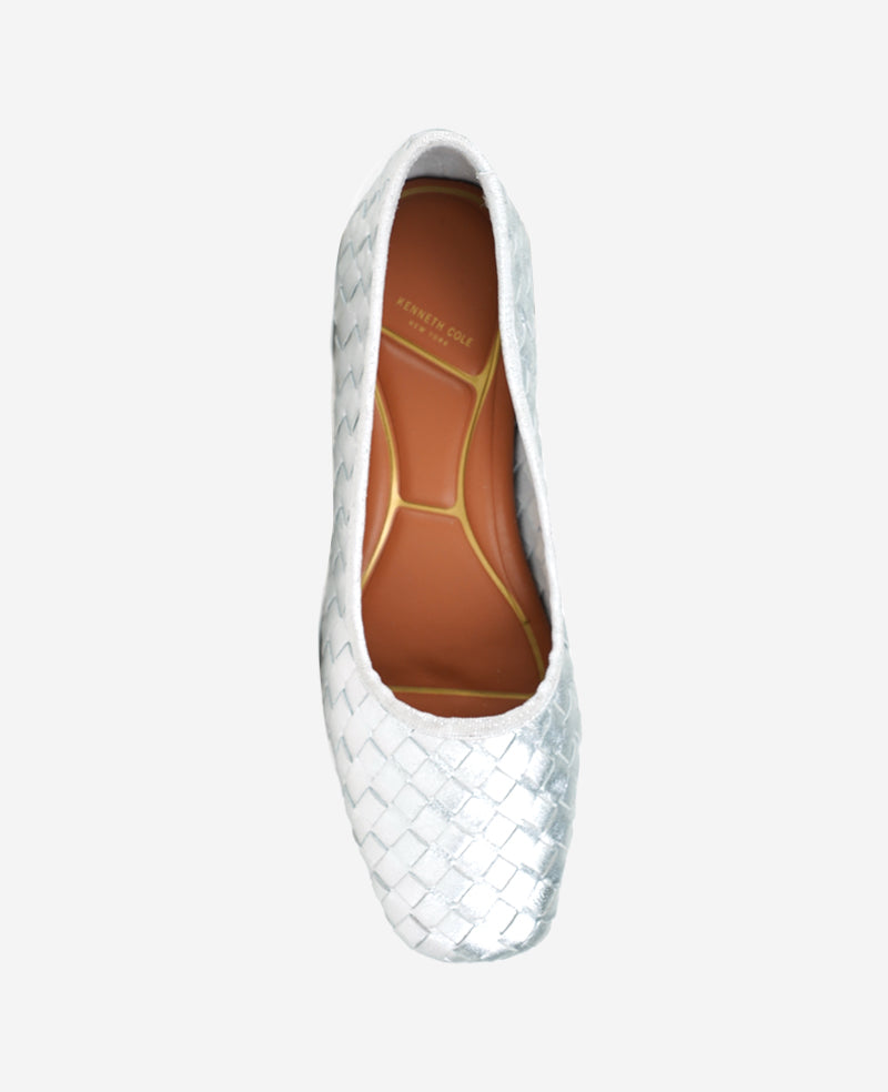 Birdie Silver Woven Metallic Leather Pump | Kenneth Cole | Kenneth Cole SILVER WOVEN LEATHER