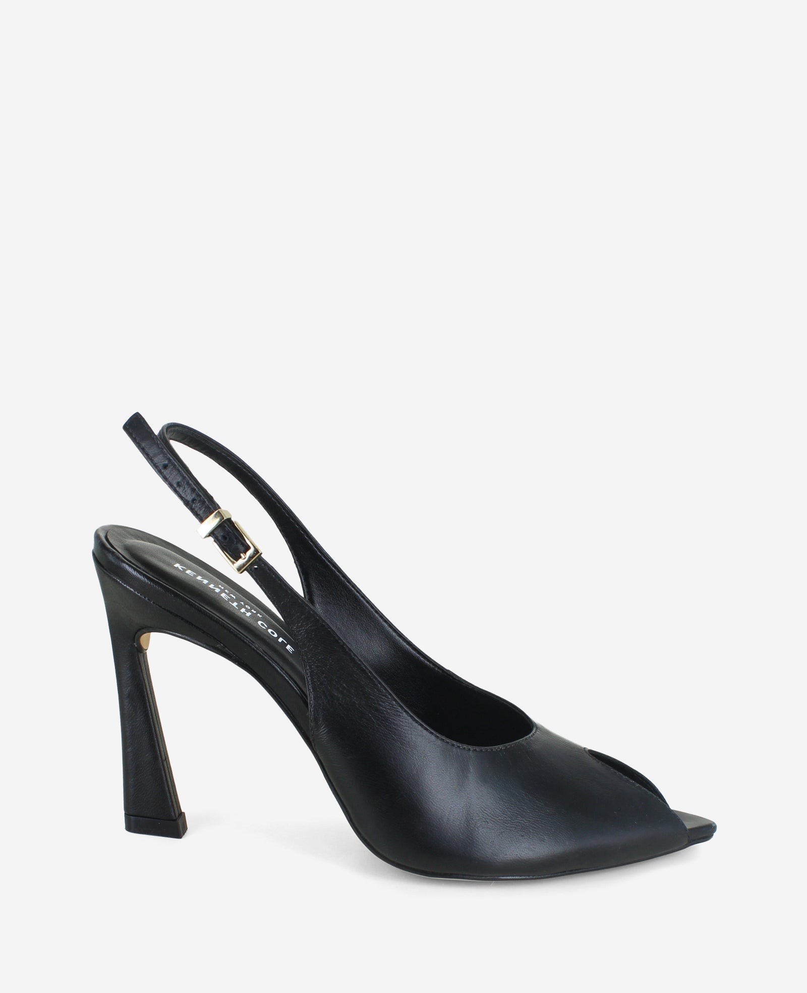 Priya Leather Peep Toe Slingback Heel | Kenneth Cole BLACK LEATHER