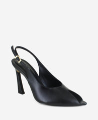 Priya Leather Peep Toe Slingback Heel | Kenneth Cole BLACK LEATHER
