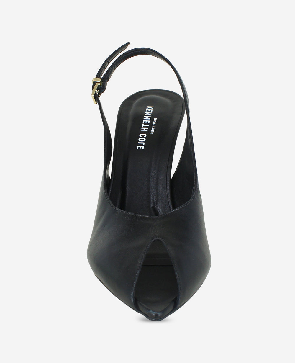 Priya Leather Peep Toe Slingback Heel | Kenneth Cole BLACK LEATHER