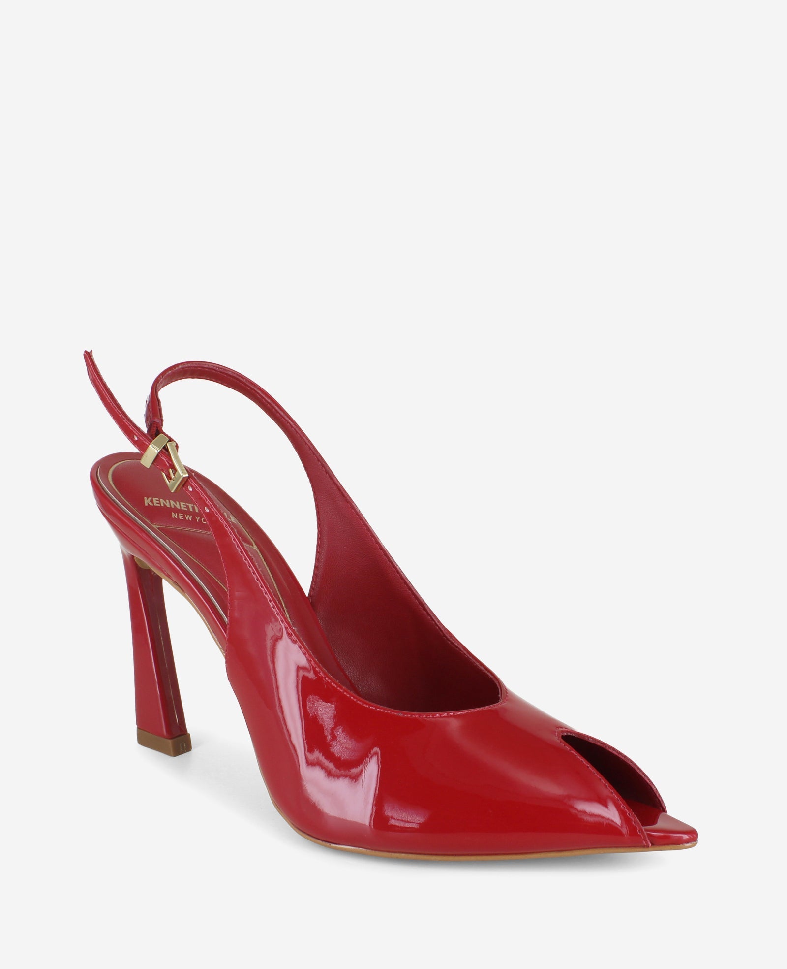 Priya Patent Peep-Toe Slingback Heel | Kenneth Cole RED PATENT
