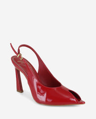 Priya Patent Peep-Toe Slingback Heel | Kenneth Cole RED PATENT