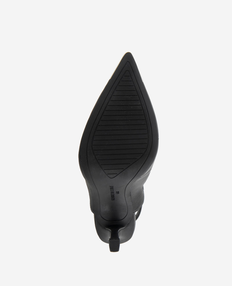 Romi T-Strap Heels – Silver Cap & Leather Style | KC | Kenneth Cole BLACK LEATHER