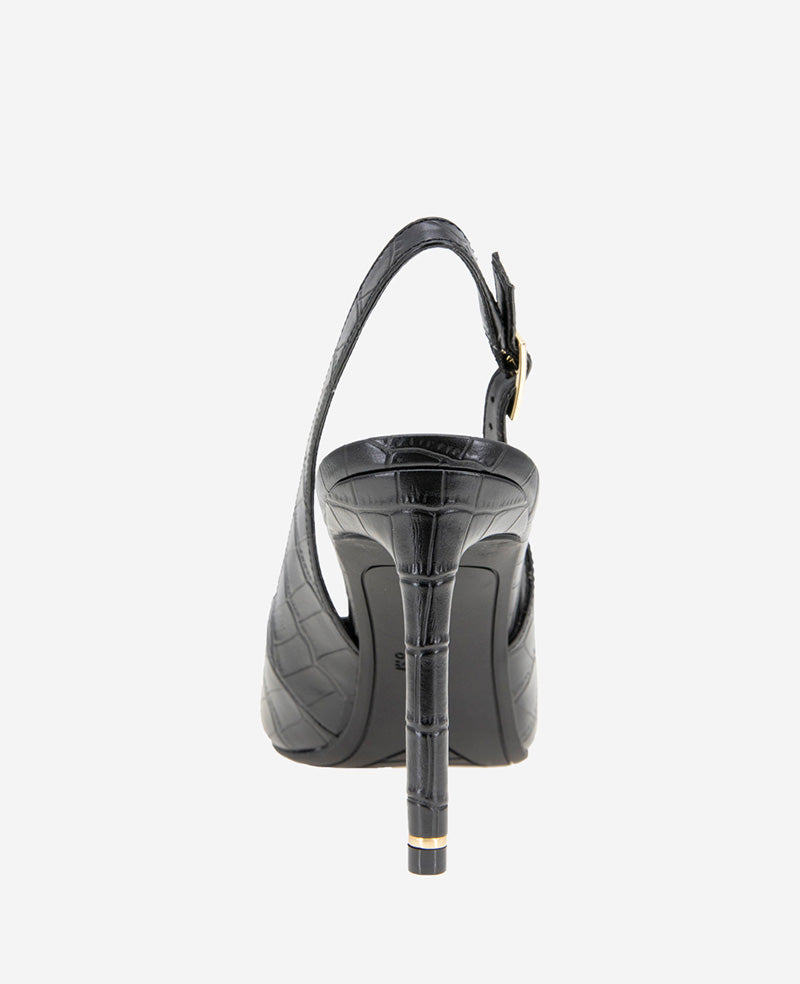 Quinnly Black Croco Slingback Stiletto Heel | Kenneth Cole | Kenneth Cole BLACK CROCO