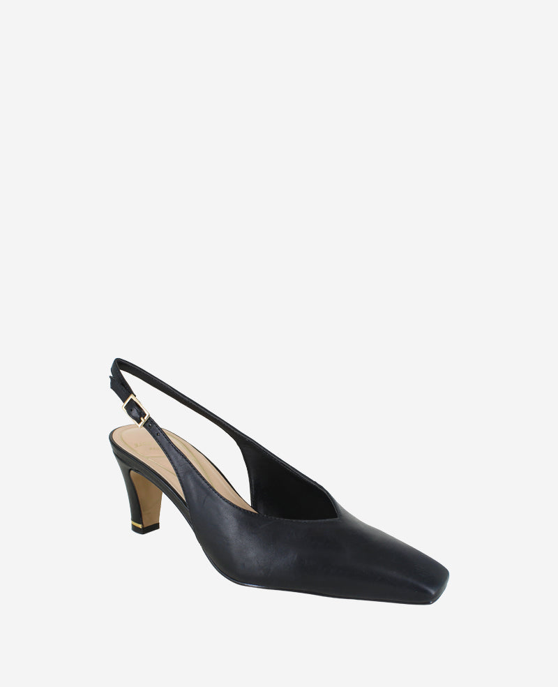 Shop Meilani Leather Point Toe Slingback Heels | Kenneth Cole | Kenneth Cole BLACK LEATHER